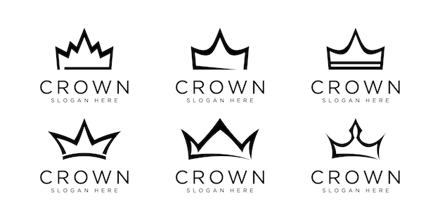 Set of crown logo vector design