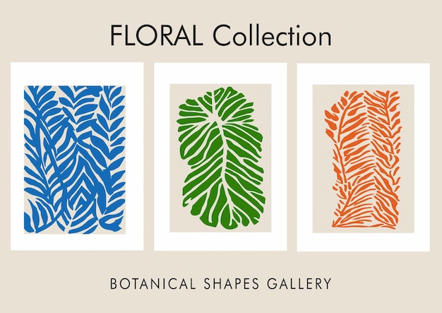 Set of Cut Outs Leaves Floral Collection Matisse Style Art Botanical Printable Poster