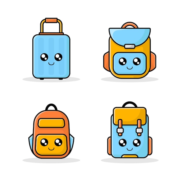 Set of Cute Bag Vector Illustration