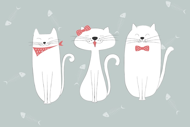 Set of cute cats 