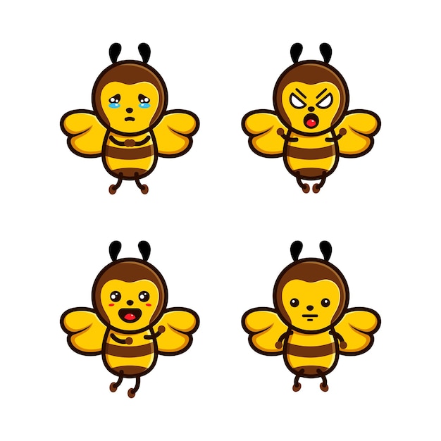 Set of cute character bee