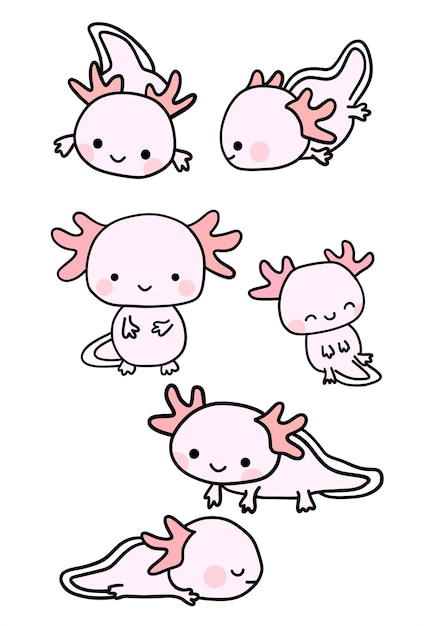 Set of cute dinosaur on white backgroundAnimals character designKawaiiVector