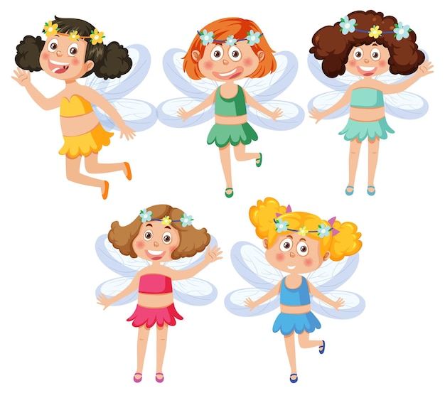 A set of cute fairy girls