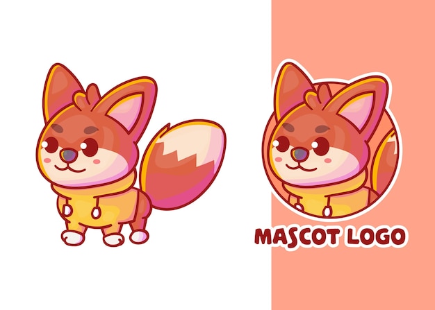 set of cute fox mascot with optional appearance.