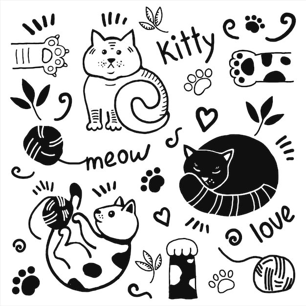 Set of cute kittens Suitable for backgrounds fabrics childrens clothing