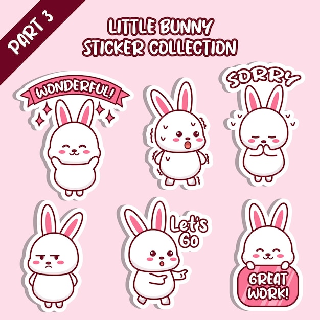 Set of cute little duck sticker collection Wonderful shock sorry mad angry lets go great work