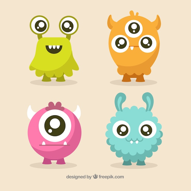 Set of cute monsters character