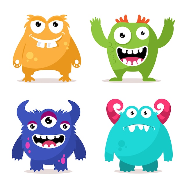 Set of cute monsters character 