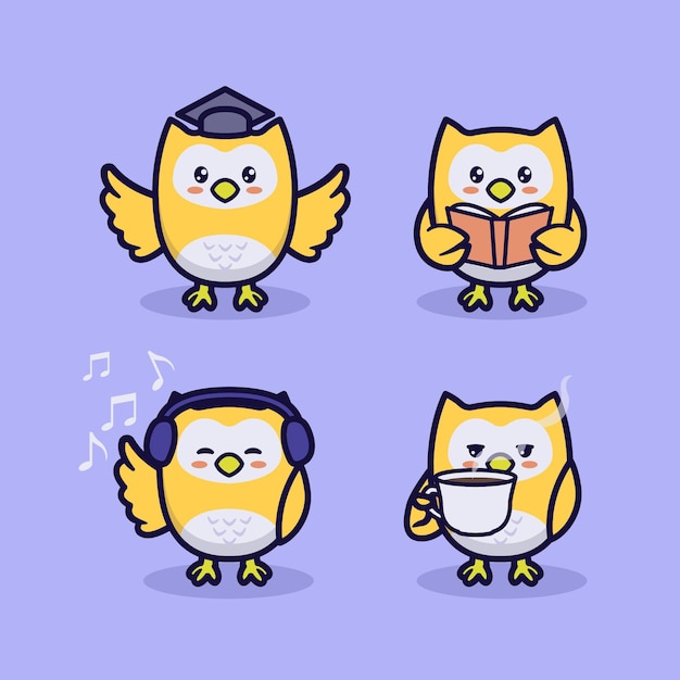 Set of cute owl design