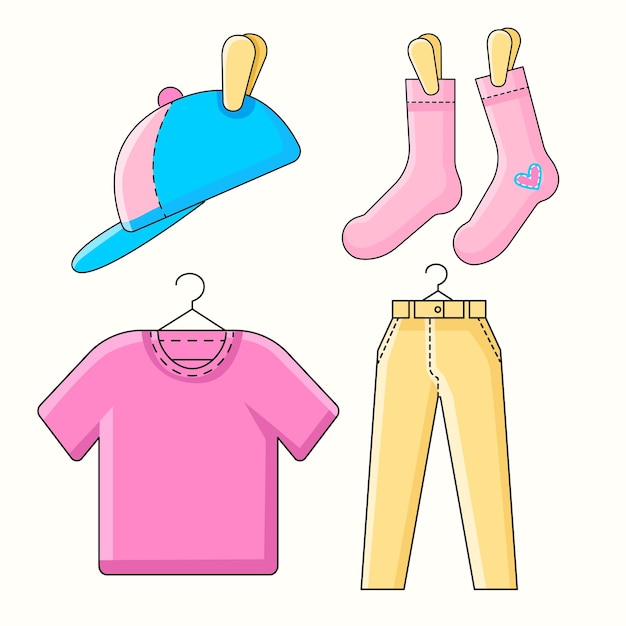 Set of cute pastel colors