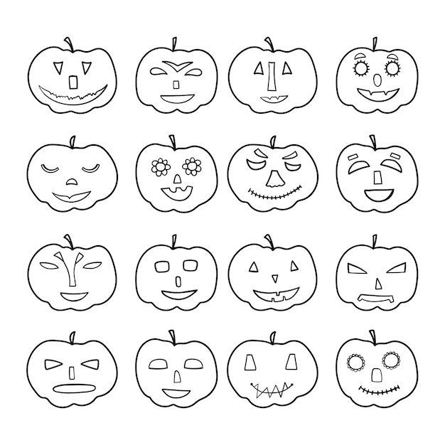 Set of cute pumkins.