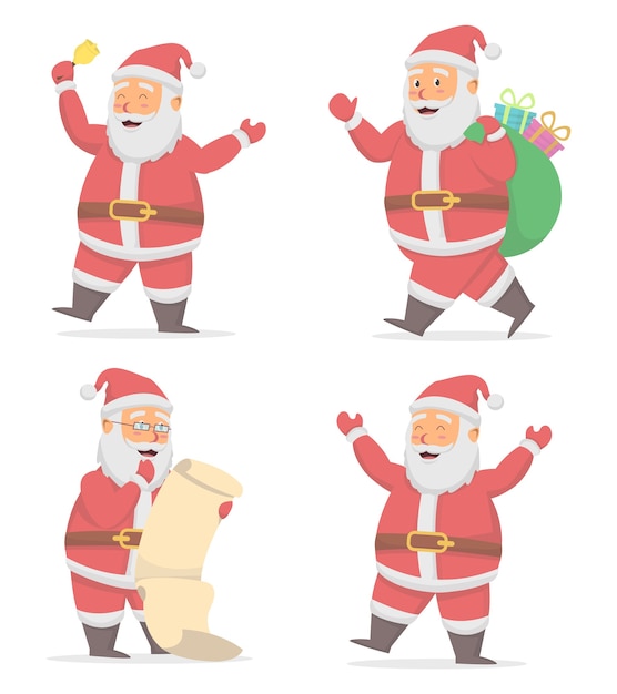 Set of cute santa claus illustration