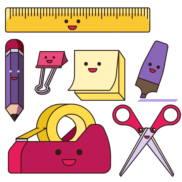 set of cute stationary