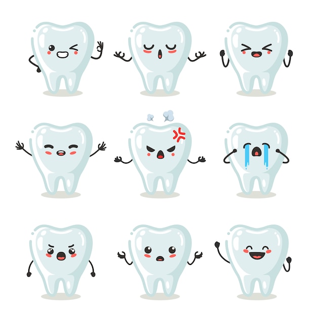 Set of cute Tooth character use for illustration or mascot