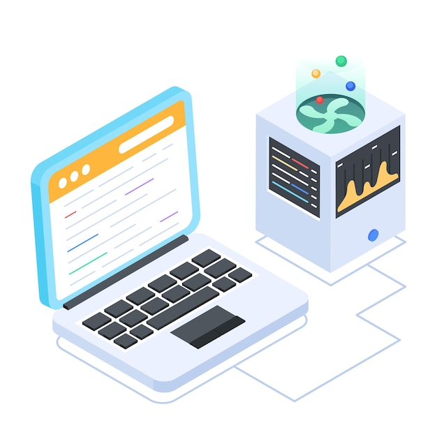 Set of Database Management Isometric Icons