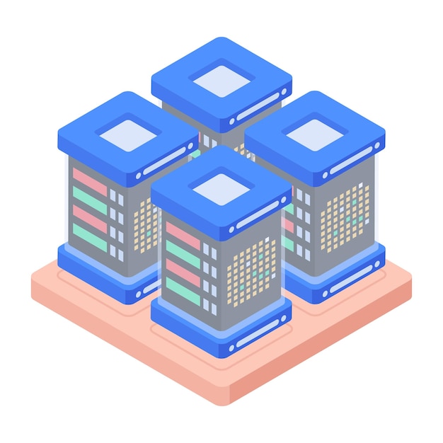 Set of Database Management Isometric Icons