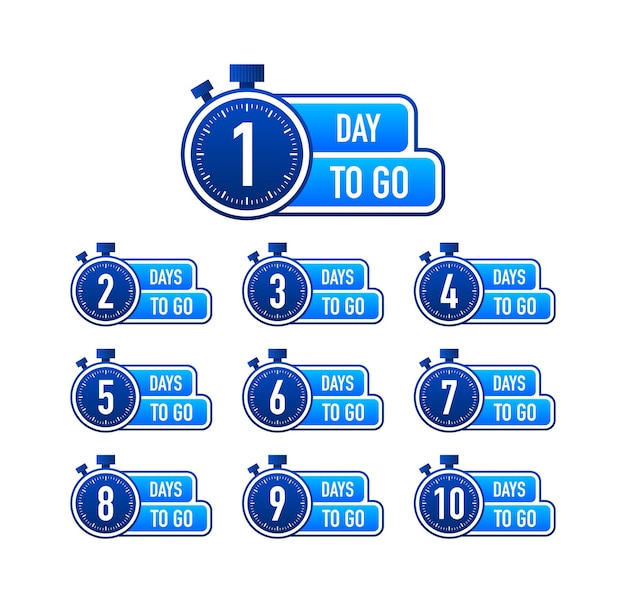 Set Days To Go Badges Countdown badges Product limited promo Day only stock