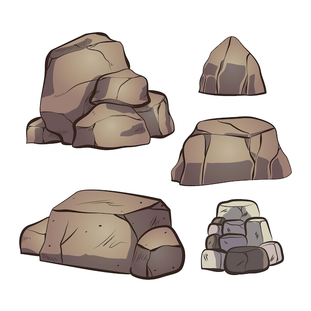 Set de rocas y monticulos de rocas