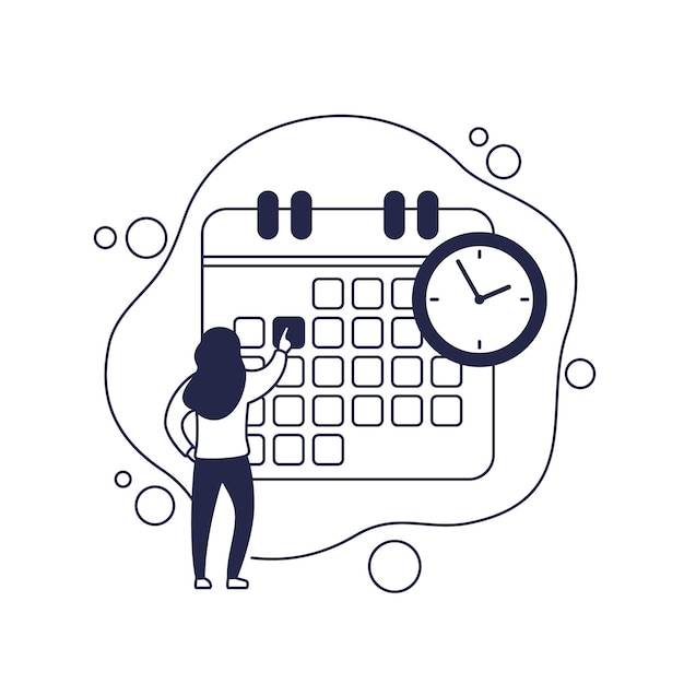 Set a deadline time management vector illustration