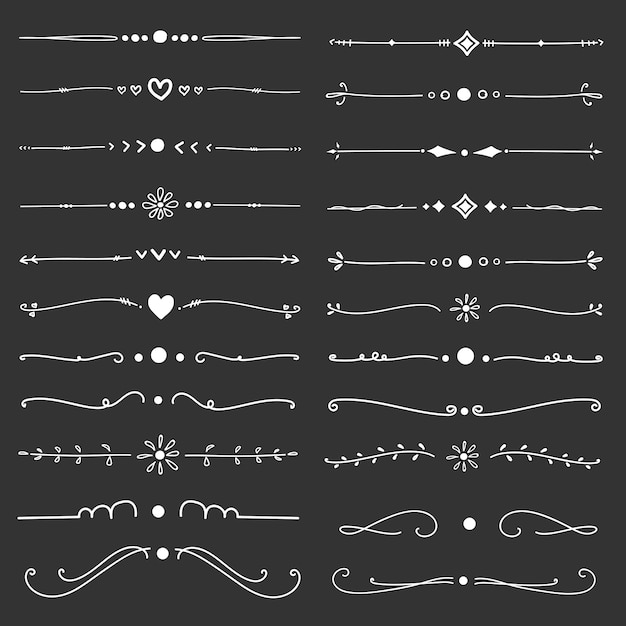 Set Of Decorative Calligraphic Elements For Decoration.