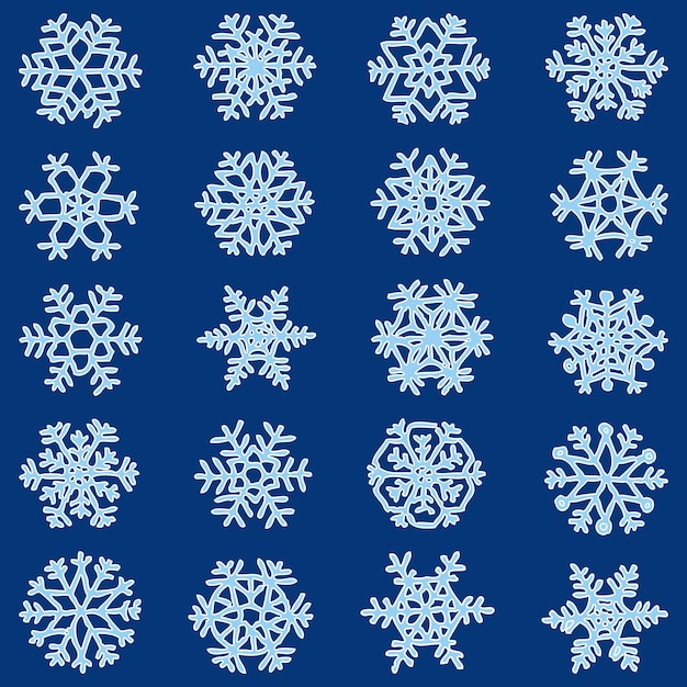 Set of decorative stylized snowflakes