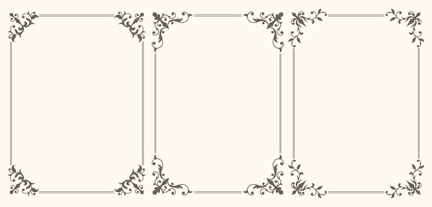 Vector set of decorative vintage frames and borders set