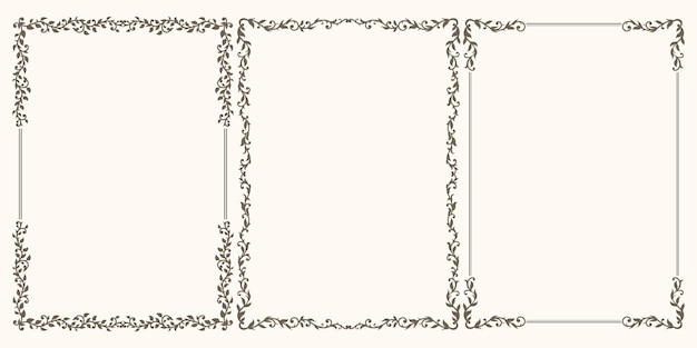 Vector set of decorative vintage frames and borders set