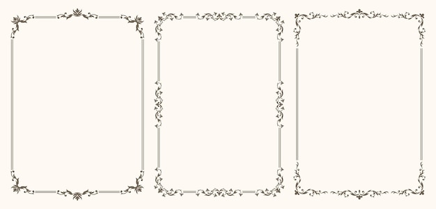 Vector set of decorative vintage frames and borders