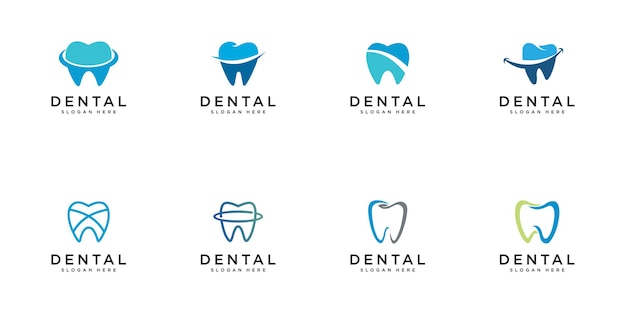 Set of dental logo design vector