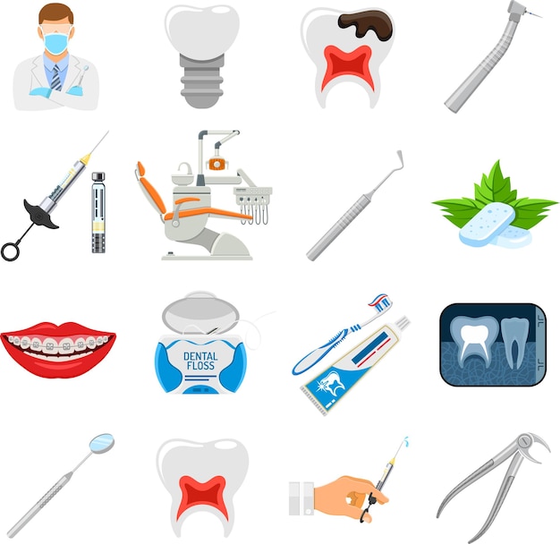 Set Dental Services Icons