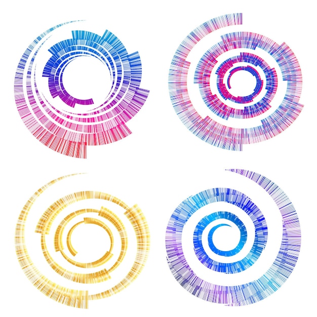 Set design element circle Isolated bold vector colors golden ring from Abstract glow wavy stripes of many glittering swirl created using Blend Tool Vector illustration EPS10 for your presentation