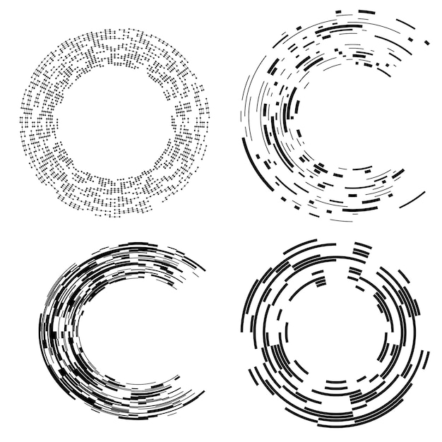 Set design element circle Isolated bold vector colors golden ring from Abstract glow wavy stripes of many glittering swirl created using Blend Tool Vector illustration EPS10 for your presentation