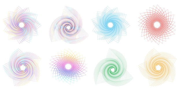 Set design element circle Isolated bold vector colors golden ring from Abstract glow wavy stripes of many glittering swirl created using Blend Tool Vector illustration EPS10 for your presentation