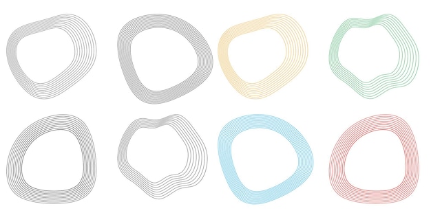 Set design element circle Isolated bold vector colors golden ring from Abstract glow wavy stripes of many glittering swirl created using Blend Tool Vector illustration EPS10 for your presentation