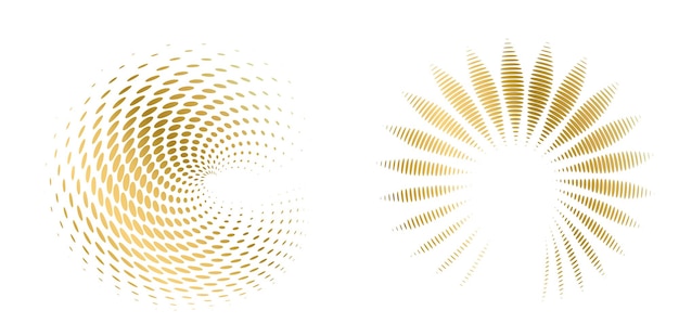 Set design element circle Isolated bold vector colors golden ring from Abstract glow wavy stripes of many glittering swirl created using Blend Tool Vector illustration EPS10 for your presentation