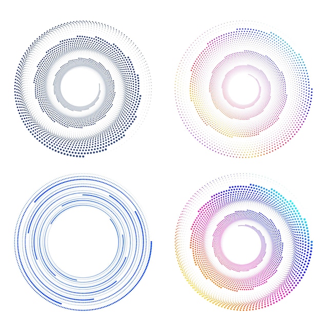 Set design element circle Isolated bold vector colors golden ring from Abstract glow wavy stripes of many glittering swirl created using Blend Tool Vector illustration EPS10 for your presentation