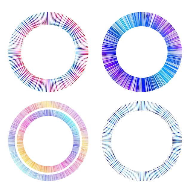 Set design element circle Isolated bold vector colors ring from Abstract glow wavy stripes of many glittering swirl created using Blend Tool Vector illustration EPS10 for your presentation