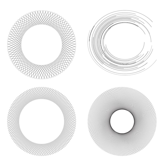 Set design element circle Isolated bold vector colors ring from Abstract glow wavy stripes of many glittering swirl created using Blend Tool Vector illustration EPS10 for your presentation