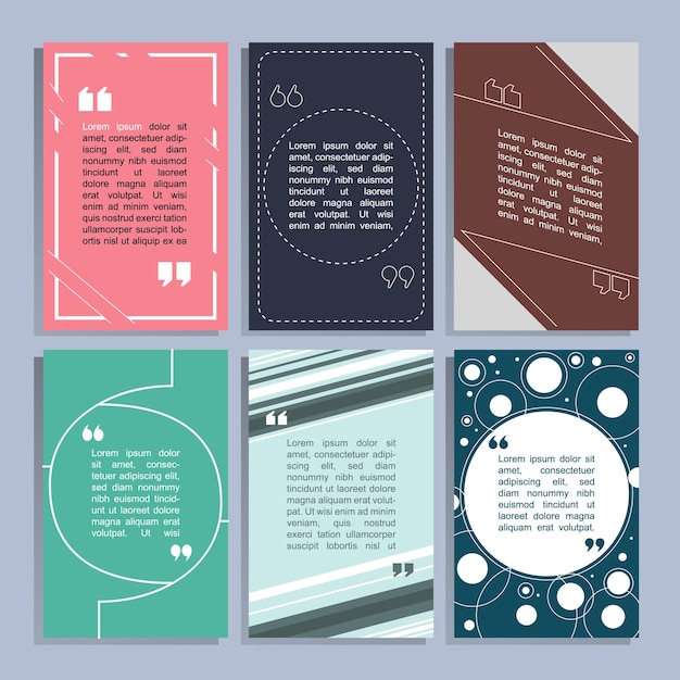 Vector a set of designer empty templates and frames for text and quotes