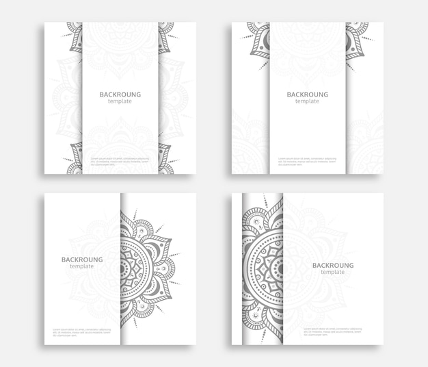 set of detailed mandala background design template