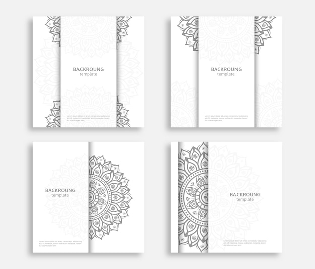 set of detailed mandala background 
design template