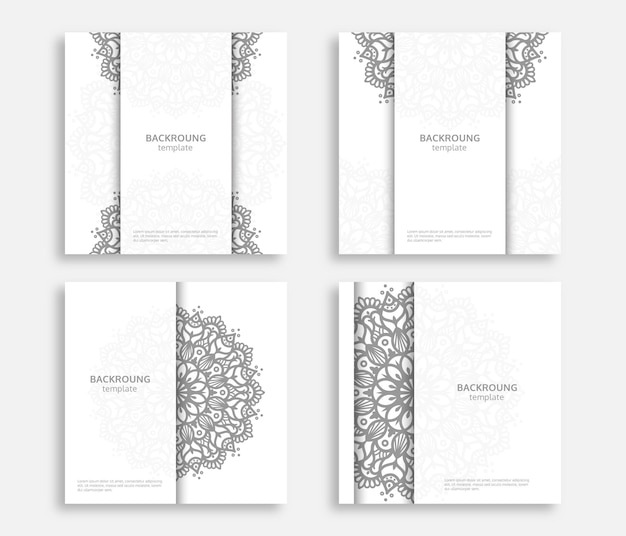 set of detailed mandala background 
design template