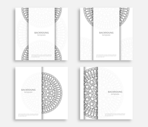 set of detailed mandala background 
design template