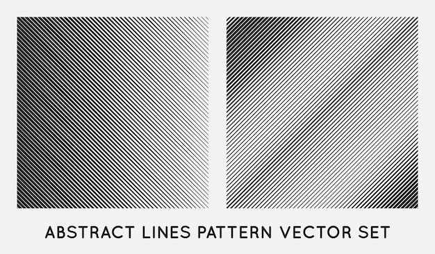 Set of Diagonal Oblique Edgy Lines Pattern in Vector