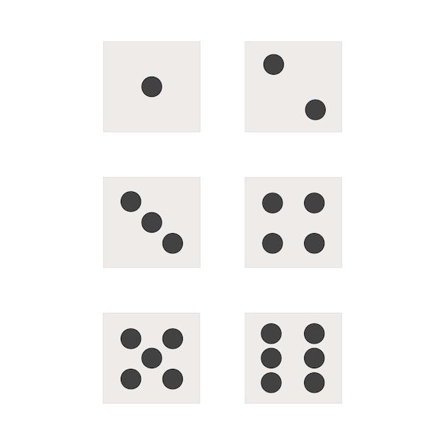 Set dice on white background Isolated vector sign symbol