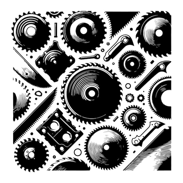 Set of different circular saw blades vector