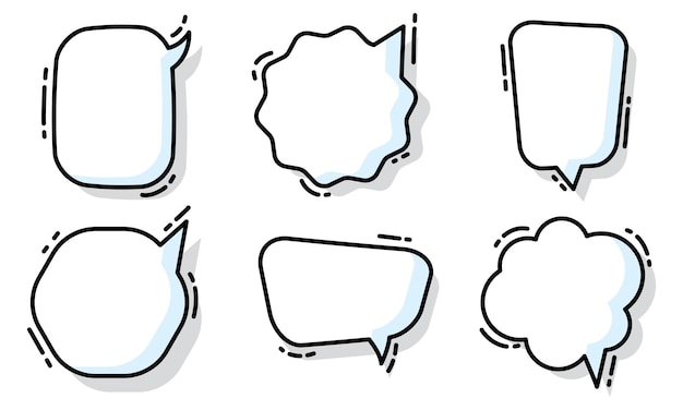 Set of different empty comic speech bubbles Vector