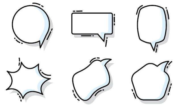 Set of different empty comic speech bubbles Vector