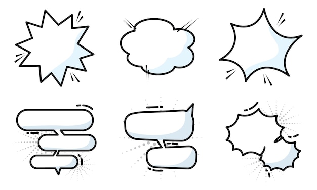 Set of different empty comic speech bubbles Vector