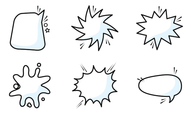 Set of different empty comic speech bubbles Vector